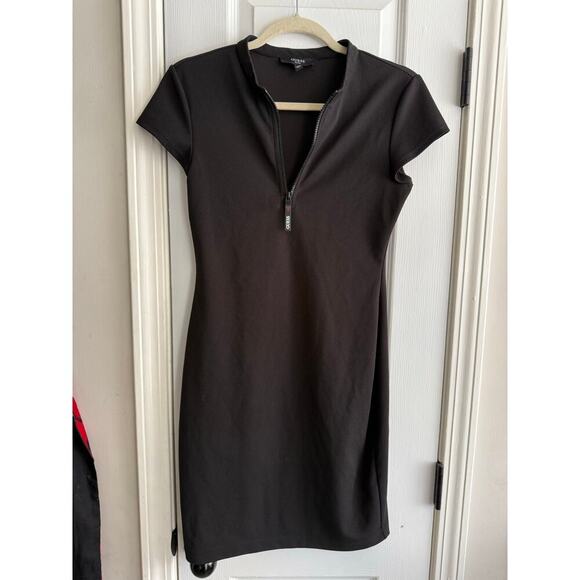 Guess Women’s Half Zip Black Stretchy Bodycon Dress size Small - Picture 2 of 7